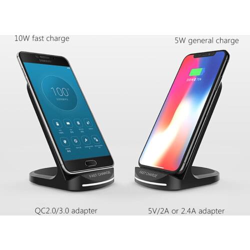 Fine 2 In 1 10W 5W Qi Wireless Quick Charger Stand for IPhone X 8 XS XR Max Fast Charging for Xiaomi Mix 2S Phone Support Holder