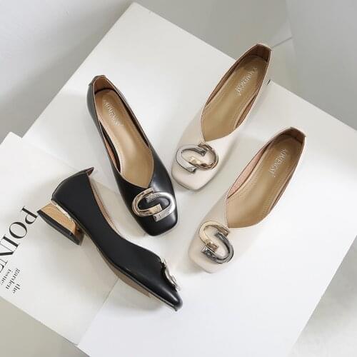 For autumn Women Slip on Mules Low Heel Casual Shoes British Wooden Block Heels Summer Pumps Footwear Stylish and comfortable