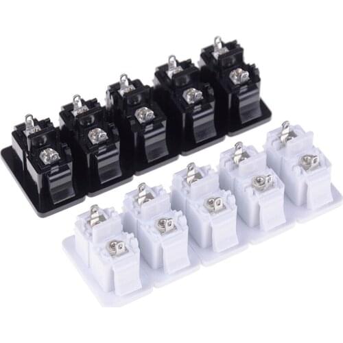 5Pcs AC250V 2.5A IEC320 C8 Male 2 Pins Black Power Inlet Socket Panel Embedded