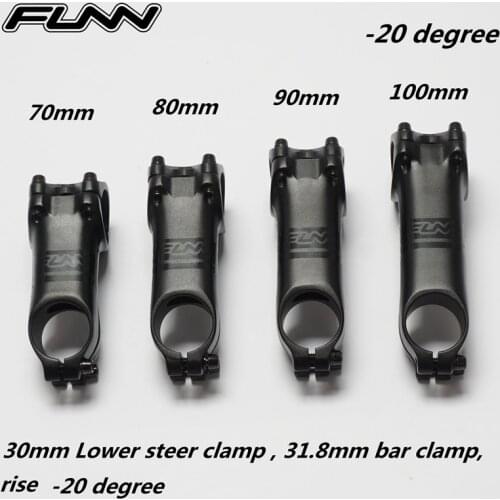 FUNN DESCENDER MTB ROAD BIKE STEM Mountain XC Bike Super Light Bicycle Stem Bar Clamp 31.8mm -20 Degree 70 80 90 100MM Extend