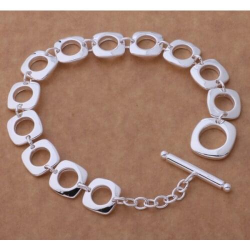 SL-AH163 Wholesale Silver Color Gift Women Lady Nice High Quality Fashion Jewelry The Square Lattice /bhvajzca Aguaiyba