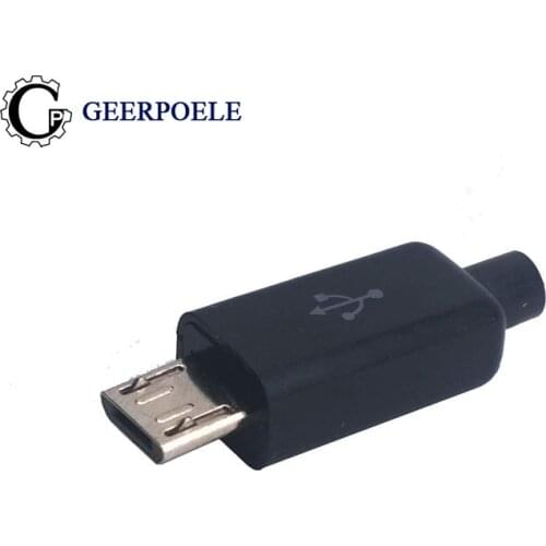 10 pcs/lot USB Male 5 Pin DIY Micro USB Connector Plastic Shell Jack Tail Sockect Plug Terminals