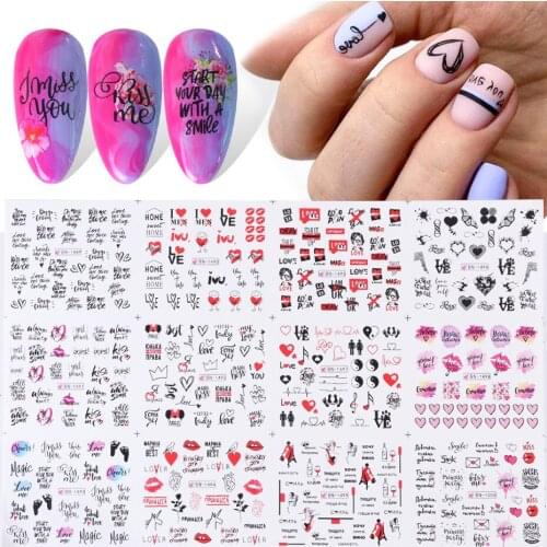 Nail art sticker ins retro net red Valentines Day series nail watermark sticker nail