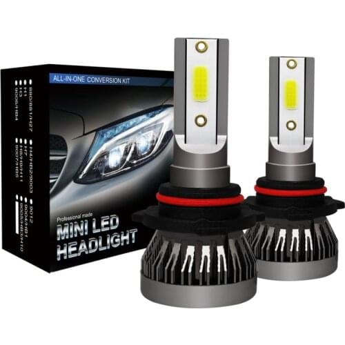 2 Pcs H1 H7 H11 9005 9006 H4 LED Headlight 6063 Aluminum Profile Conversion Kit COB Bulb 90W 12000LM White High Power 6000K