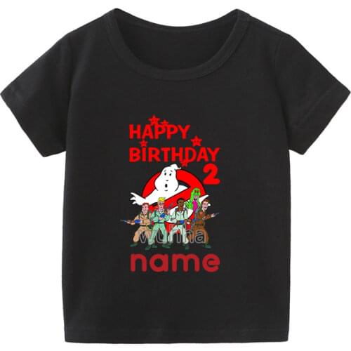 2021 Summer Number 2-9 Happy Birthday Ghostbusters T shirt For Boys Girls 100% Cotton