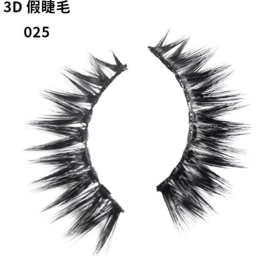 1pair handmade 3D fake eyelashes thick slender three-dimensional imitation eyelashes soft eyelashes overlapping 3D-025