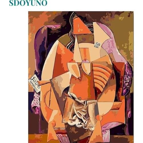 SDOYUNO Paint By Numbers Lions DIY 40x50cm Abstract Oil Painting By Numbers On Canvas Figure Frameless Digital Hand Painting Dec