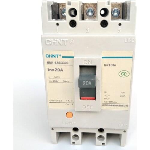 CHINT Molded Case Circuit Breaker NM1-63S/33002 20A MCCB