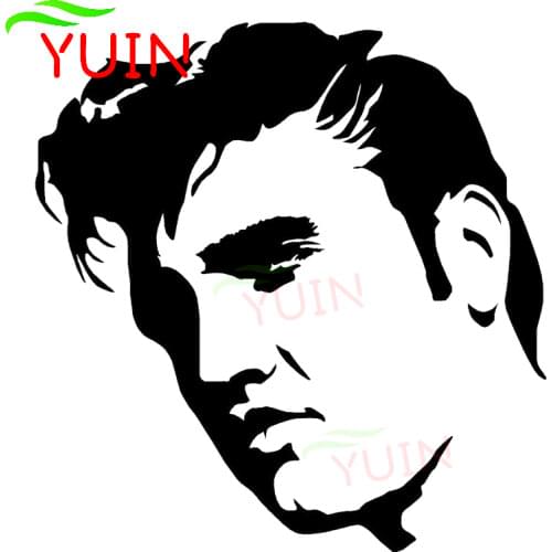 Elvis Presley Car Sticker Fashion Window Decoration Personality PVC Waterproof Sunscreen Decal Black/White/Red/Laser/Silver