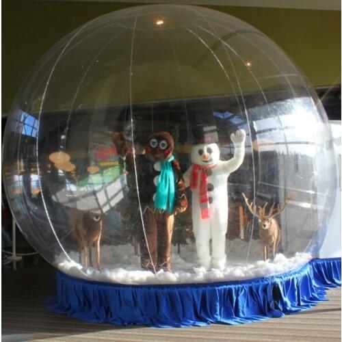 Free Shipping,3m/10ft Christmas Inflatable Snow Globes photo booth,Clear Inflatable human Snow bubble dome tent For Christmas