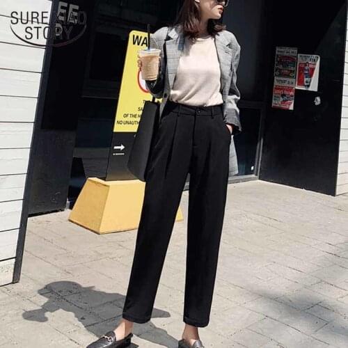 High Waist Pants Women Casual Harem Pants Autumn Loose Ankle-length Trousers Office Lady Clothing Fashion Female Pantalon 10996
