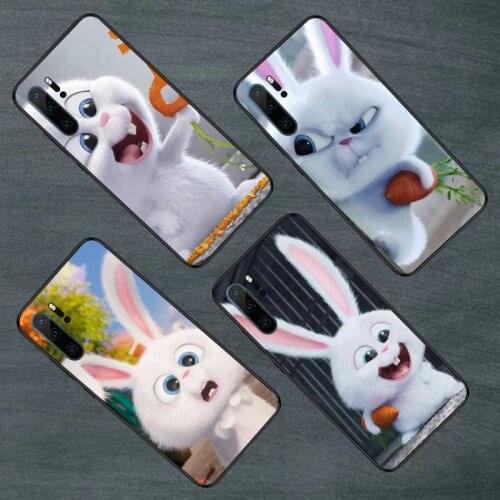 Cartoon cute white rabbit Phone Case For Huawei P9 P10 P20 P30 Pro Lite smart Mate 10 Lite 20 Y5 Y6 Y7 2018 2019