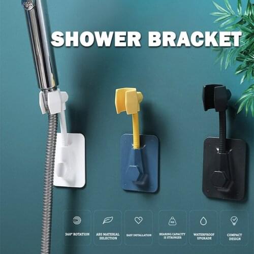 360° Shower Head Holder Adjustable Self-Adhesive Shower Head Bracket Wall Mounted Bathroom Universal Accessories