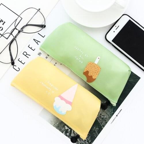 DL Creative Korea stationery pen girls summer fruit ice cream ship large capacity zipper multifunction pen bag