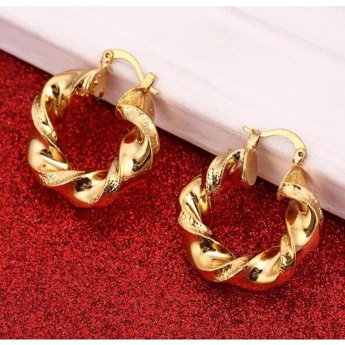 Circle Earrings Arab Earrings for Women Gold Color Beautiful Round Earrings Fashion Jewelry Party Gifts