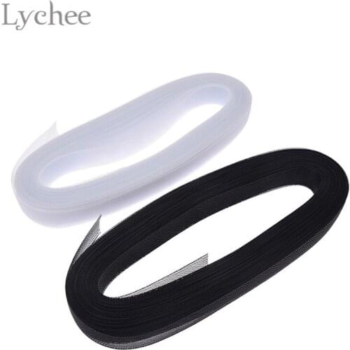Lychee Life 3cm Width Flat Stiff Crins Nylon Mesh Fabric DIY Sewing Material Accessories For Women Dress Hat