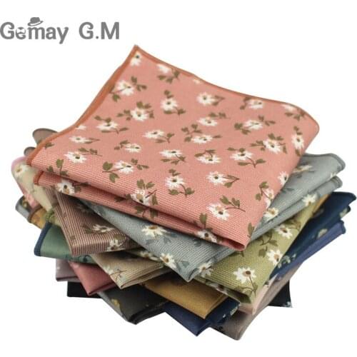 Brand Cotton Polyester Handkerchief Floral Printed Suits Pocket Square for Wedding Hankies For Men Brand Pocket Towel
