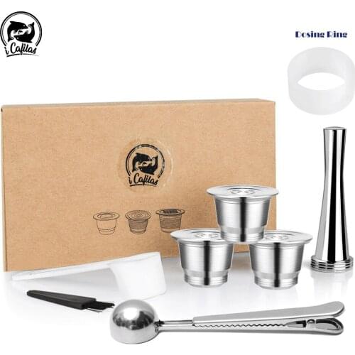 Nespresso Reusable Coffee Capsule Stainless Steel Refillable Filters Espresso Cup Fit for Inissia & Pixie Coffee Maker Machine
