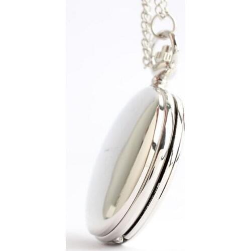 Classical 4.5cm Size Silver Polish Quartz Men Pocket Watch Necklace Relogio De Bolso Gift Quartz Watch PL253