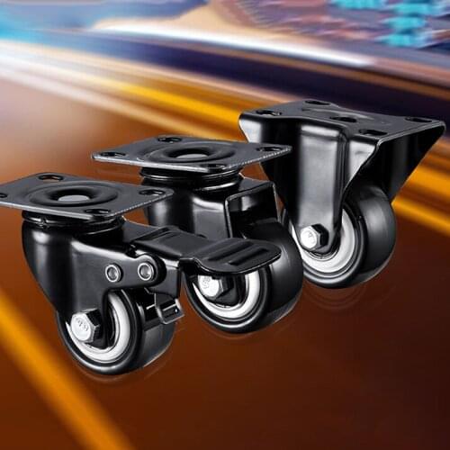 Directional Wheel Furniture Caster Durable PU Fixed Castors Furniture Bearing Pulley Trolley Universal Wheel Chair Fast Pulley