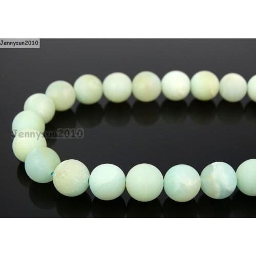 Natural Matte Amazonite 10mm Frosted Gems stones Round Ball Loose Spacer Beads 15'' 5 Strands/ Pack