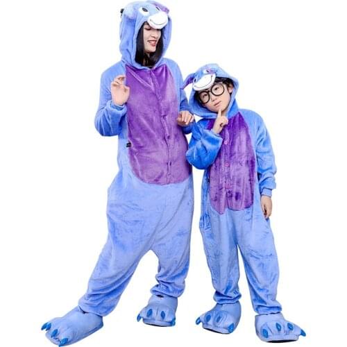 New Animal Unisex Adult Family Dress Set Winter Cartoon Flannel Pajama Leisure Donkey Cartoons nightgown Onesies Cartoon Pajamas