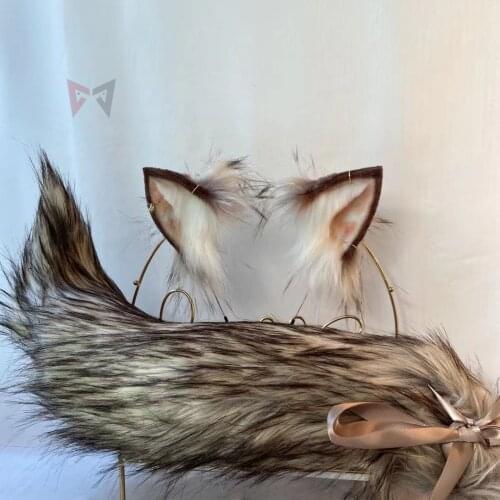 MMGG Small Milk Wolf Wolves And Cats Neko Ears Hair Hoop Hand Made Work Headband Headwear For Girl Women