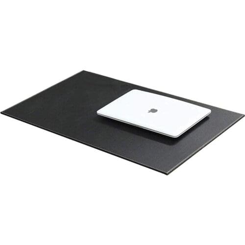 CMFLOWER PU Leather Desk Mat Office Desk Protector Large Writing Pad Water Resistant Easy Clean 60x40cm Black