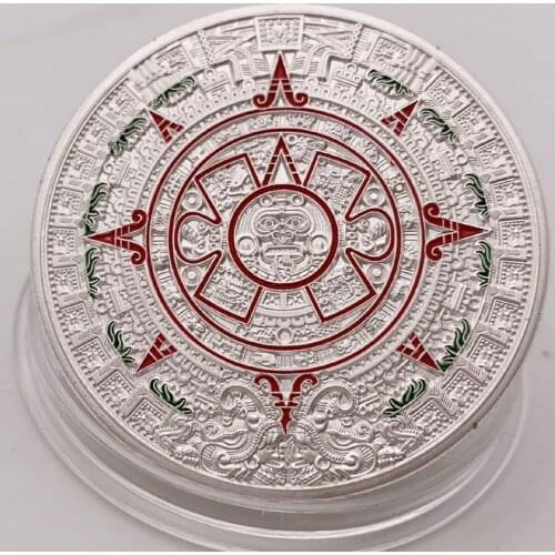 Maya Silver Commemorative Coins Mexico Prophecy Calendar Pyramid Aztec Medals Mayan Civilization Religion Culture Souvenir Gifts