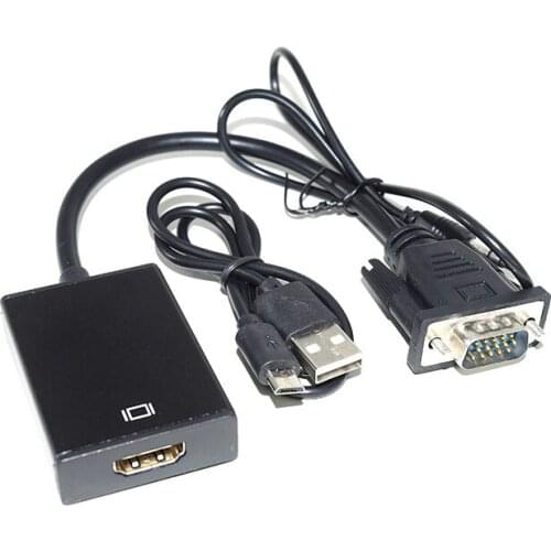 VGA to HDMI-compatible Audio Converter Adapter Cable 1080P Analog to Digital Video Converter for PC Laptop to HDTV Projector