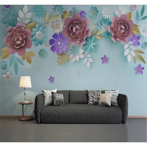 Custom wallpaper Nordic wind 3D embossed floral background wall paper mural high quality waterproof material