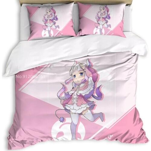 Japan Anime Bedclothes Bedding Set Miss Kobayashis Dragon Maid Duvet Covers For Adult Kids Youth Queen King Size (NO Sheet)