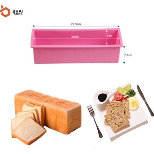 Rectangular Silicone Bread Pan Mold DIY Soap Mould Cuboid Bar Loaf Cake Mould Bakeware Non-stick Baking Tools