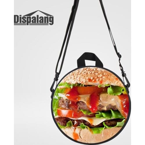 Dispalang 3D Printing Hamburger Backpack For Little Boys Girls Round Mochila Infantil Children Small School Bags Rucksack Rugtas