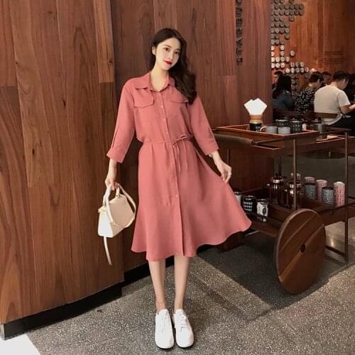 S-2Xl Plus Size New Spring Dress Girls Boho Solid Female Vintage Dress Party Oversize Long Sleeve Women Dresses Robe Vestido
