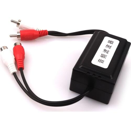 New Car RCA Amplifier Audio Noise Filter Ground Loop Isolator Suppressor 2 Plug 6.3x3.8x3CM