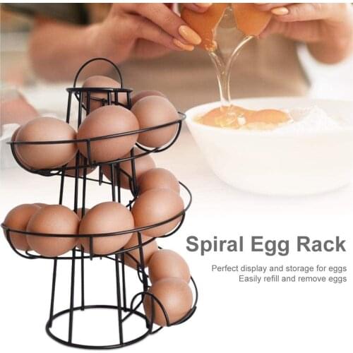 Spiral Egg Organizer Anti-Slip Egg Holder Split Room Stable Stand Rack Creative Hollow-out Ornament Storage Shelf Black/Red