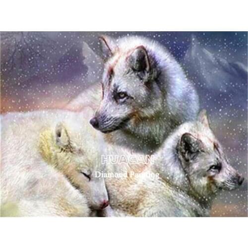 Animal Wolf Printed Fabric 11CT Cross Stitch DIY Embroidery Patterns DMC Threads Needlework Handiwork Hobby Craft Needle Sales