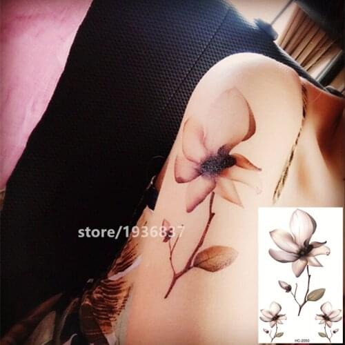 Nu-TATY Waterproof Temporary Tattoo Sticker 5 Set Flower Series 3D Fresh And Simple Flowers Pure And Precious Magnolia