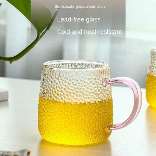 Japanese Hammer Glass Juice Milk Mug Heat Resistant Glass High Borosilicate Household Tea Cup Kitchen Drinking Utensil Drinkware
