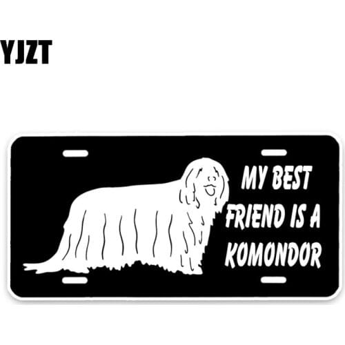 YJZT 15*7.3CM My Best Friend Is A Komondor Dog Creative Fashion PVC Material Car Sticker C1-4668