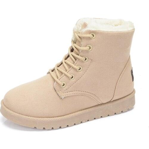 Women Sneakers 2020 Girls Plush Fur Shoes Breathable High Top Walking Snow Boots Flats Trainers Winter Keep Warm