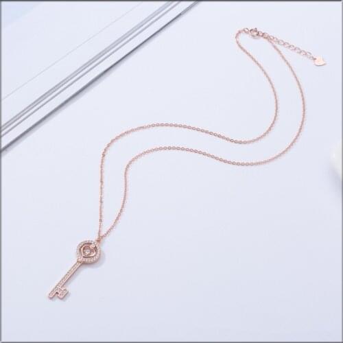 925 sterling silver necklace necklace women gold necklace Key pendant necklace Collarbone chain Pendant necklace Designer neckl