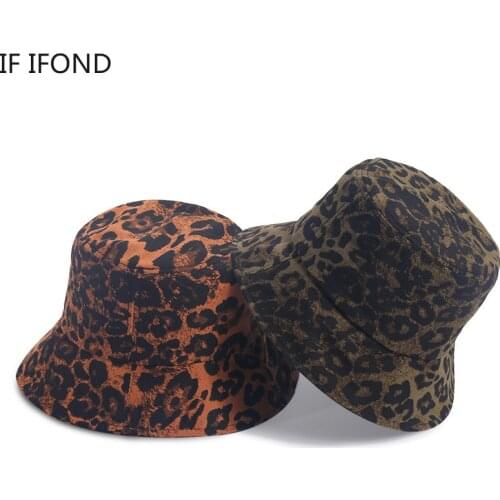 2020 Leopard Bucket Hats Panama Hip Hop Printed Women Fisherman Hat Outdoor Travel Fishing Casual Sun bonnet