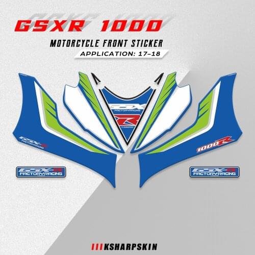 3D Gel Motorcycle Front Fairing Sticker Protector Number Board Moto Engine Vehicle decals for Suzuki GSXR 1000R 2017 2018