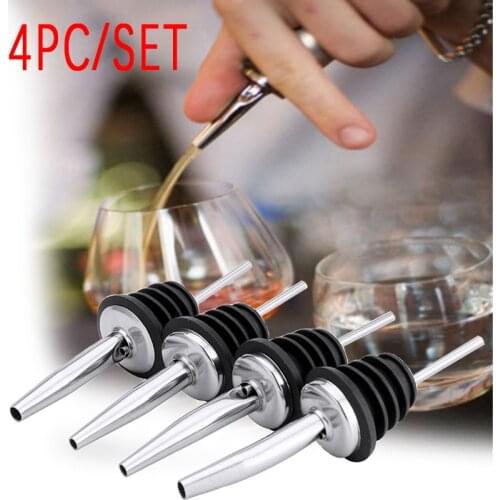 4PCS Stainless Steel Wine Bottle Pourer Pourer Oil Cork Bartender Wine Accessories Bar Accessories Wine Pourer