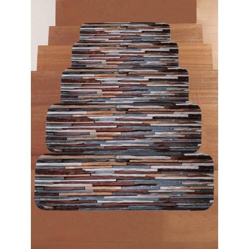 5 pcs/set 3D Classical Brick Wall Stone Carpet Vintage Floor Mats Bedroom Parlor Crawling Steps Mat Kitchen Stairs Bathroom Rug