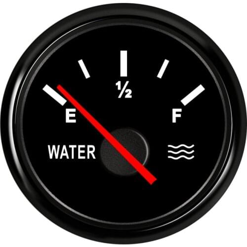 52mm Car Marine Water Level Gauge 0~190 ohm Stainless Steel Boat Water Tank Level Indicator Gauge with Backlight