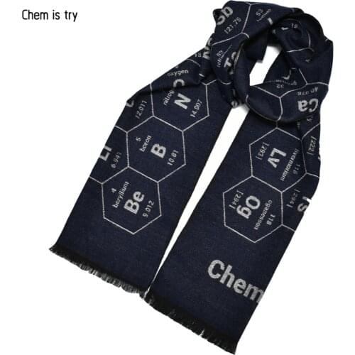Free Shipping Chemical Element Print Science Student Scarf Periodic Table Scarf Creative Valentines Day Teachers Day Gifts