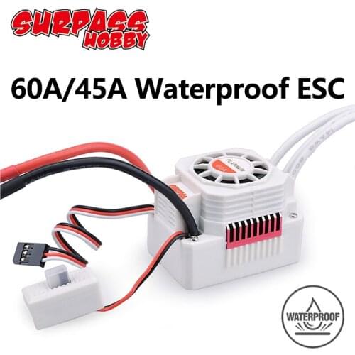 Brushless Senseless Speed Controller 45A 60A ESC Brushed Motor Platinum Waterproof Series for 1/8 1/10 1/12 RC Car Buggy Truck